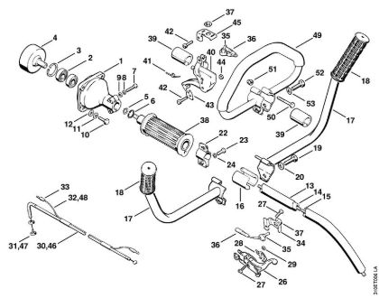 Clutch housing, Drive tube assembly Brushcutters (FS) FS 61 Stihl