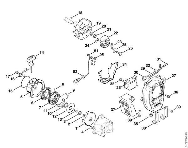 Rewind starter Brushcutters (FS) FS 61 Stihl