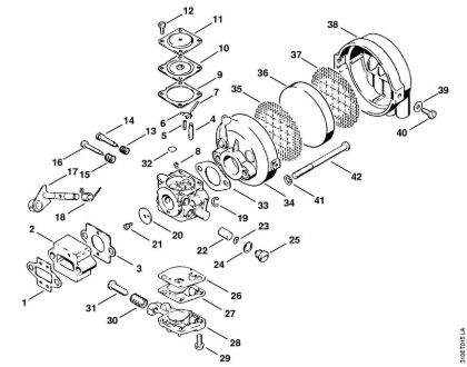 Carburetor, Air filter Brushcutters (FS) FS 61 RE Stihl
