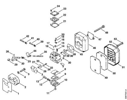 Carburetor, Air filter Brushcutters (FS) FS 65 AVRE Stihl