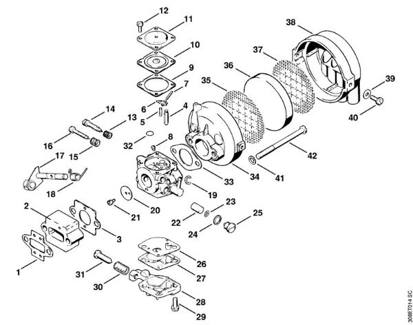 Carburetor, Air filter    X 13 524 140 Brushcutters (FS) FS 65 AVRE Stihl