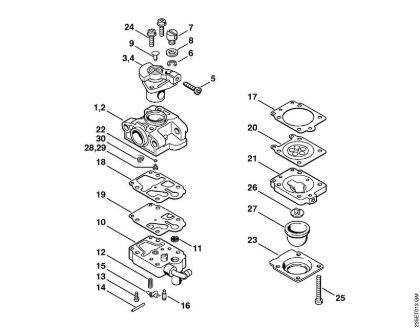 Carburetor WYL-131, WYL-135 Brushcutters (FS) FS 65-4 Stihl