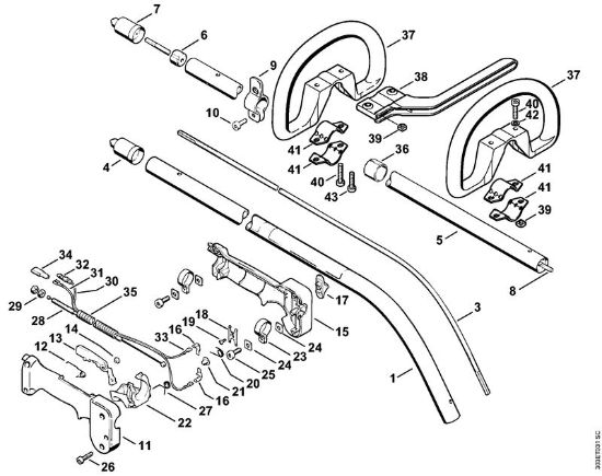 Drive tube assembly, Loop handle Brushcutters (FS) FS 66 Stihl