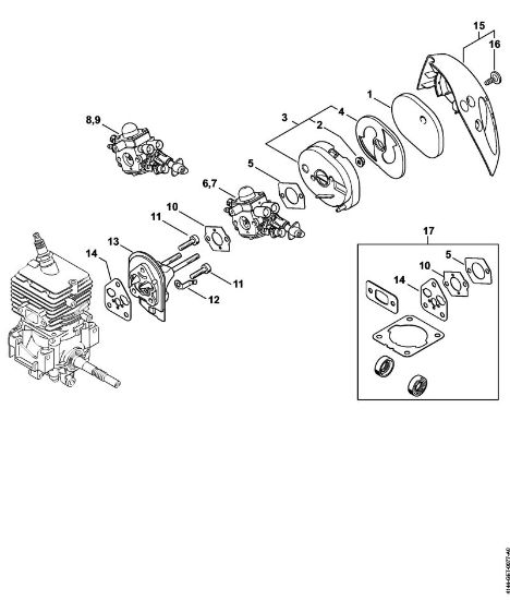 Air filter, Spacer flange Brushcutters (FS) FS 70 C-E Stihl