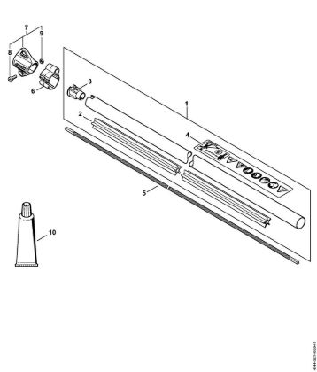 Drive tube assembly, Loop handle FS 70 C-E Brushcutters (FS) FS 70 C-E Stihl