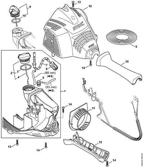 Engine housing (Bike handle) Brushcutters (FS) FS 70 C-E Stihl