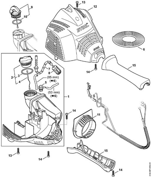 Engine housing (Bike handle) Brushcutters (FS) FS 70 C-E Stihl