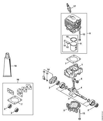 Crankcase, Cylinder Brushcutters (FS) FS 70 RC-E Stihl