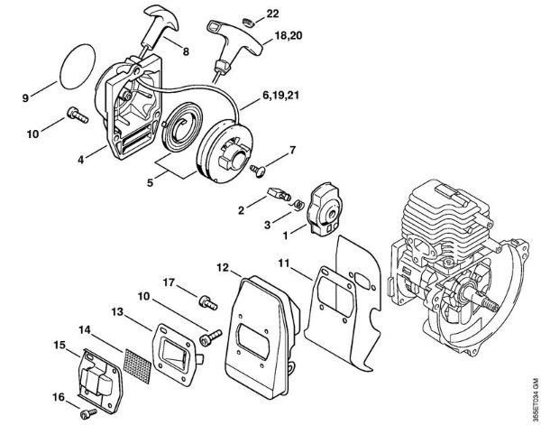 Rewind starter, Muffler Brushcutters (FS) FS 72 R Stihl