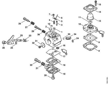 Carburetor WT-227 Brushcutters (FS) FS 74 Stihl