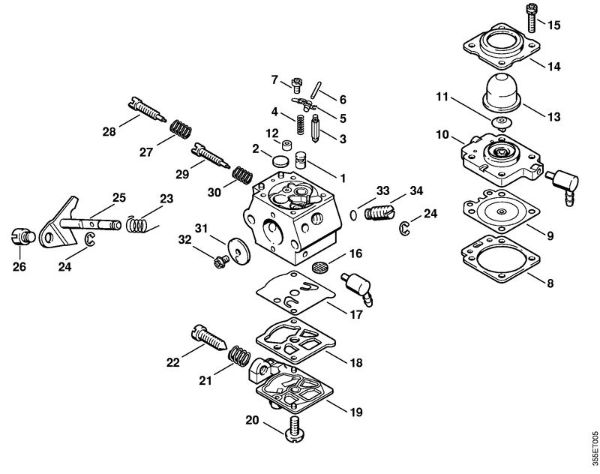 Carburetor WT-227 Brushcutters (FS) FS 74 Stihl