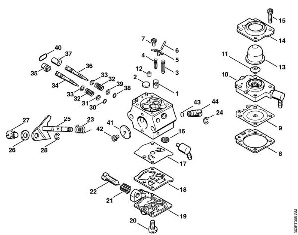 Carburetor WT-329 Brushcutters (FS) FS 74 Stihl