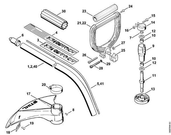 Drive tube assembly FS 75, Loop handle Brushcutters (FS) FS 75 Stihl