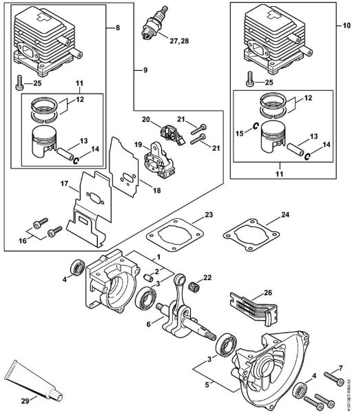 Crankcase, Cylinder Brushcutters (FS) FS 80 Stihl