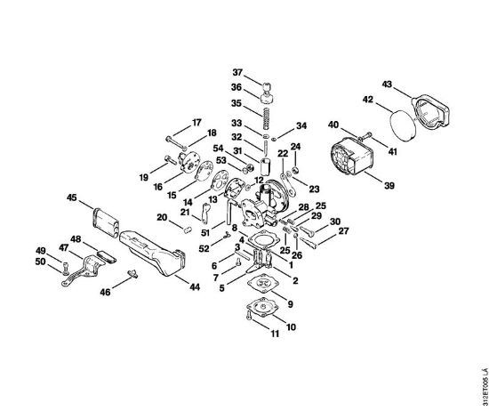 Carburetor, Air filter Brushcutters (FS) FS 80 RE Stihl