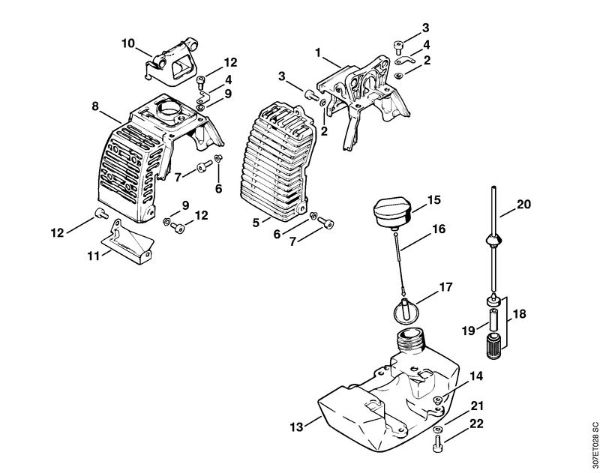 Cover, Fuel tank Brushcutters (FS) FS 81 Stihl