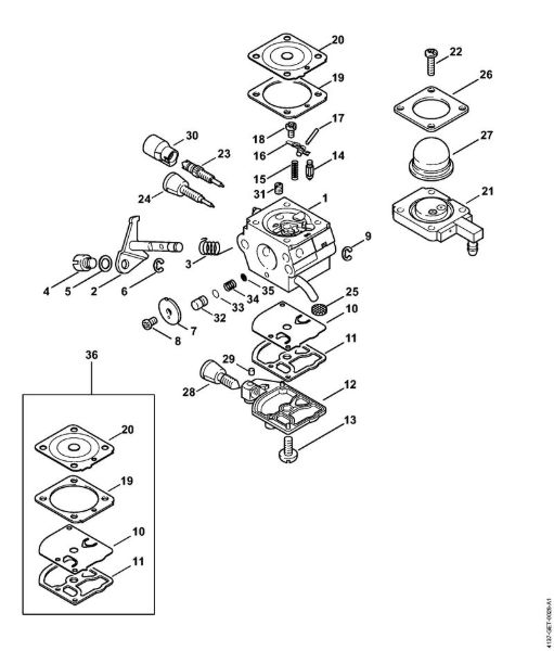 Carburetor 4137/23 BR Brushcutters (FS) FS 85 Stihl