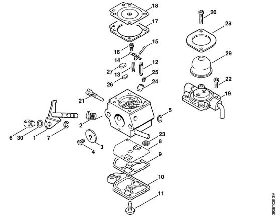 Carburetor C1Q-S45 (16.2001) Brushcutters (FS) FS 85 T Stihl