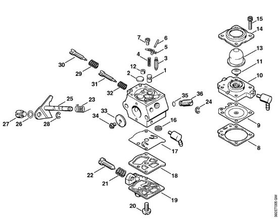 Carburetor WT-447 Brushcutters (FS) FS 85 T Stihl