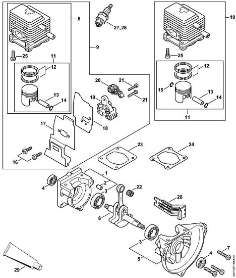 Crankcase, Cylinder Brushcutters (FS) FS 85 T Stihl