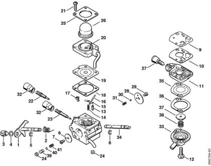 Carburetor C1Q-S110 (43.2008) Brushcutters (FS) FS 87 R Stihl