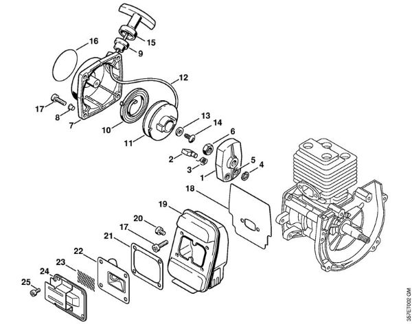 Rewind starter, Muffler Brushcutters (FS) FS 88 Stihl
