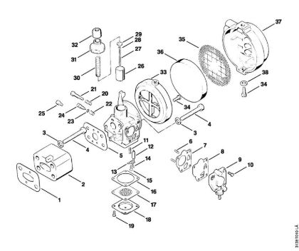 Carburetor, Air filter Brushcutters (FS) FS 90 - 4117 Stihl