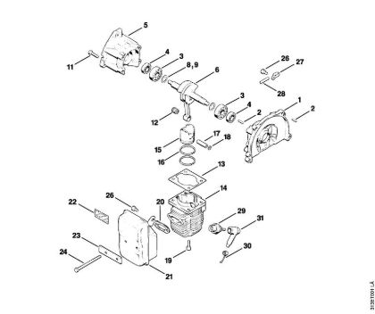 Crankcase, Cylinder Brushcutters (FS) FS 90 - 4117 Stihl