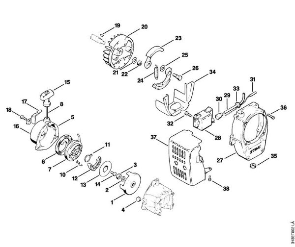 Rewind starter Brushcutters (FS) FS 90 - 4117 Stihl
