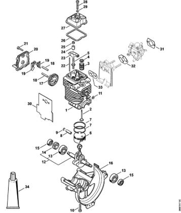 Engine à˜ 38 mm Brushcutters (FS) FS 90 R - 4180 Stihl