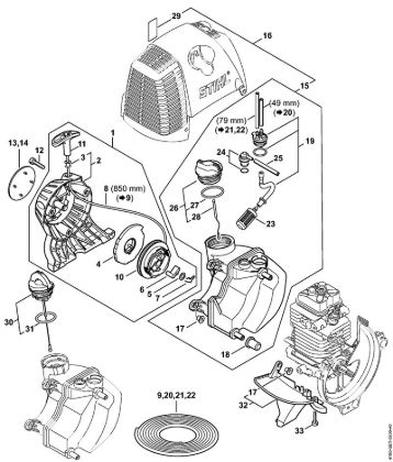 Rewind starter, Fuel tank Brushcutters (FS) FS 90 R - 4180 Stihl