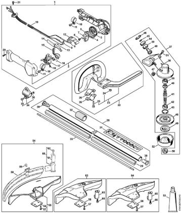 Control handle, Drive tube assembly, Gear head up to serial number 514309587 Brushcutters (FS) FS 94 RC-E Stihl