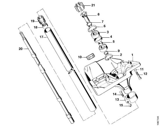 Clutch housing, Drive tube assembly Clearing saws (FS) FS 08 Stihl