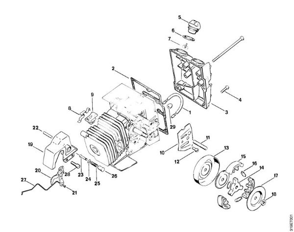 Tank housing, Clutch Clearing saws (FS) FS 151 Stihl