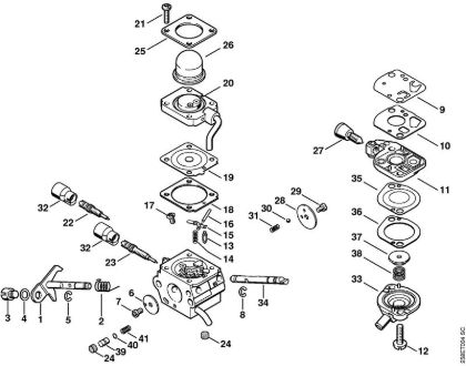 Carburetor C1Q-S98 (44.2008) Clearing saws (FS) FS 310 Stihl