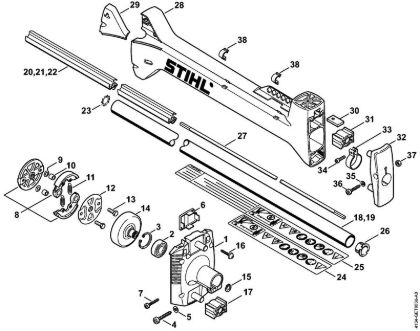 Clutch housing, Drive tube assembly Clearing saws (FS) FS 350 Stihl
