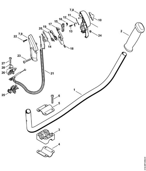 Two-handed handle bar, Control handle Clearing saws (FS) FS 350 Stihl