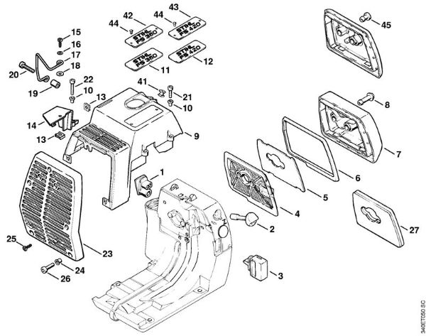 Air filter, Shroud Clearing saws (FS) FS 360 Stihl