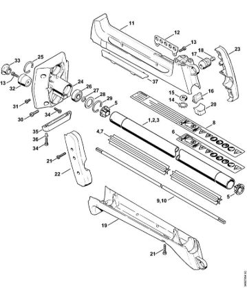 Drive tube assembly, Clutch housing Clearing saws (FS) FS 360 Stihl