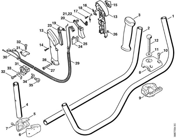 Handlebar, Control handle Clearing saws (FS) FS 360 Stihl