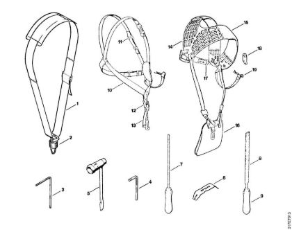 Harness, Tools, Extras Clearing saws (FS) FS 410 (4110) Stihl