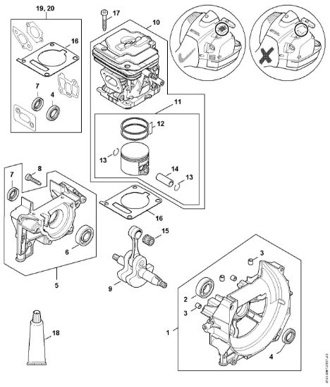 Picture of Crankcase, Cylinder FS 410, 410 C FS 410 (4147)
