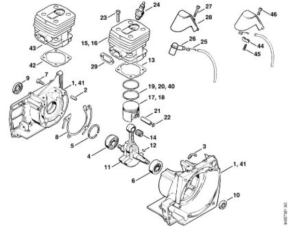 Crankcase, Cylinder Clearing saws (FS) FS 420 Stihl
