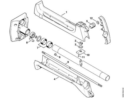 Drive tube assembly, Clutch housing    19 317 784 (17.89) Clearing saws (FS) FS 420 Stihl