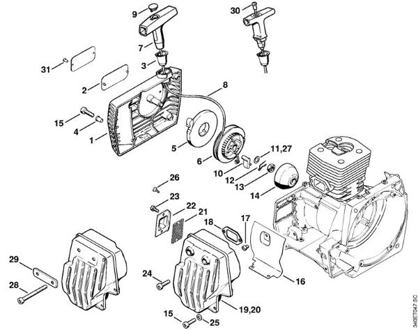 Rewind starter, Muffler Clearing saws (FS) FS 420 Stihl
