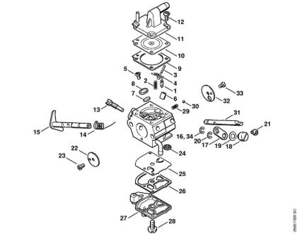 Carburetor C1Q-S34 (46.2003) Clearing saws (FS) FS 450-K Stihl
