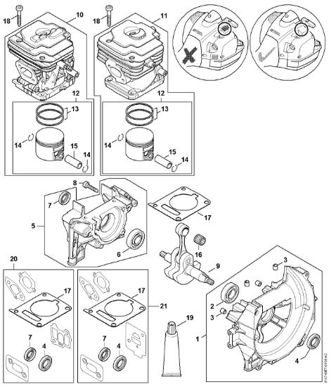 Picture of Crankcase, Cylinder FS 460 RC-EM