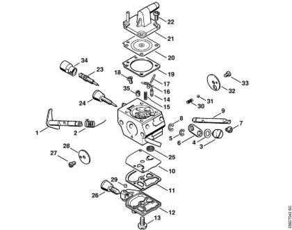 Carburetor C1Q-S113 (23.2007) Clearing saws (FS) FS 480-W Stihl