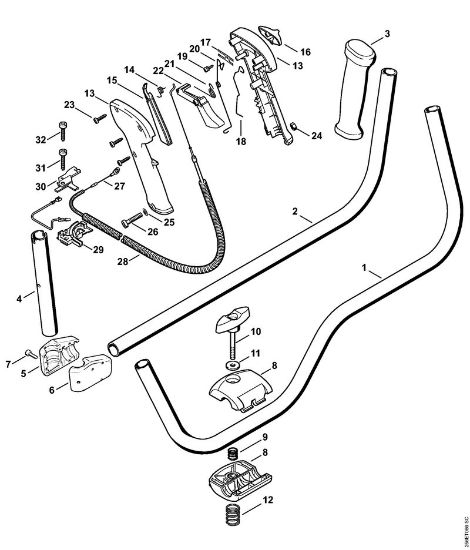 Handlebar, Control handle Clearing saws (FS) FS 480-W Stihl