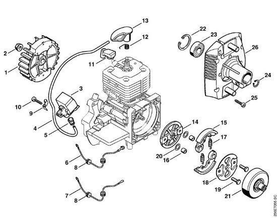Ignition system, Clutch Clearing saws (FS) FS 480-W Stihl